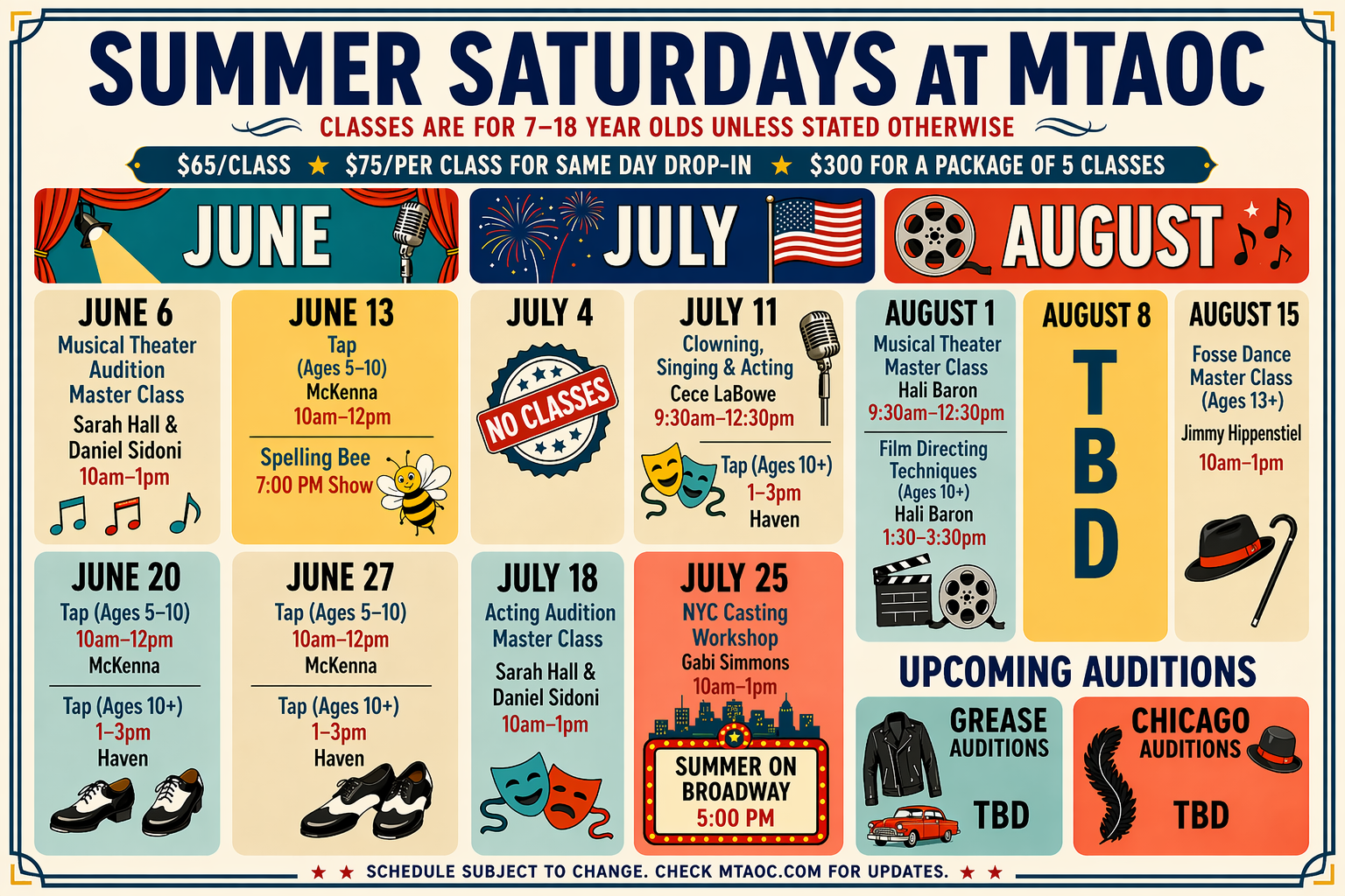 Summer Saturdays – 4 Classes